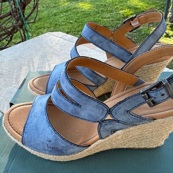B.O.C. Denim/Rope Platform Sandals-NEW in box, Never Worn - Picture 2 of 11